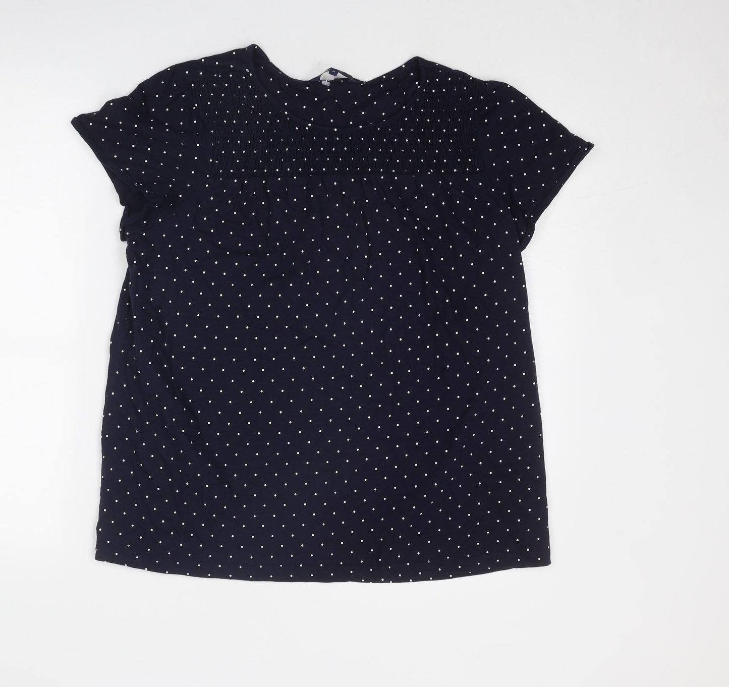 NEXT Womens Blue Polka Dot Cotton Basic T-Shirt Size 18 Round Neck