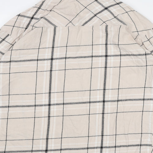 Divided by H&M Womens Beige Striped Cotton Basic Button-Up Size XS Collared