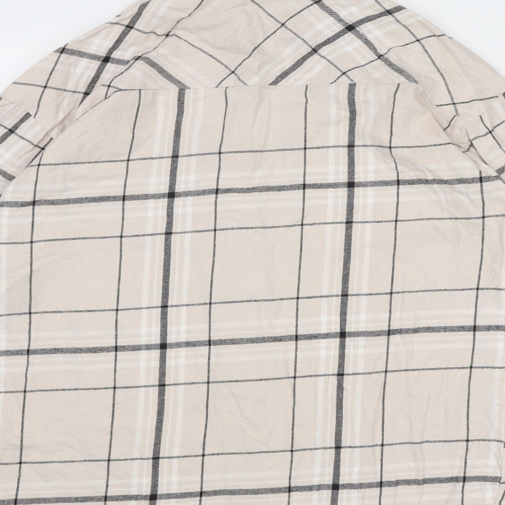 Divided by H&M Womens Beige Striped Cotton Basic Button-Up Size XS Collared