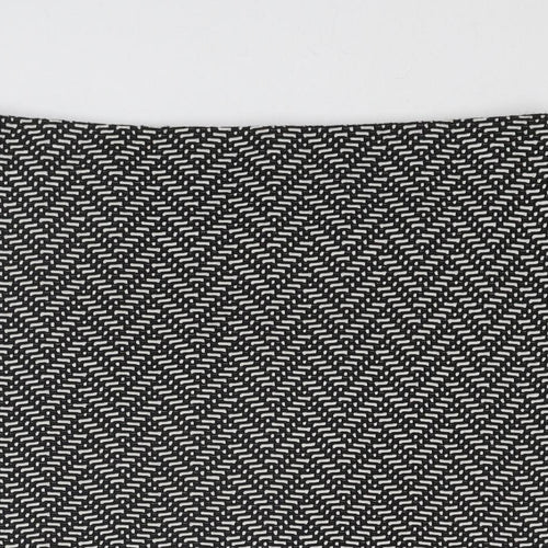 Marks and Spencer Womens Black Geometric Polyester A-Line Skirt Size 14