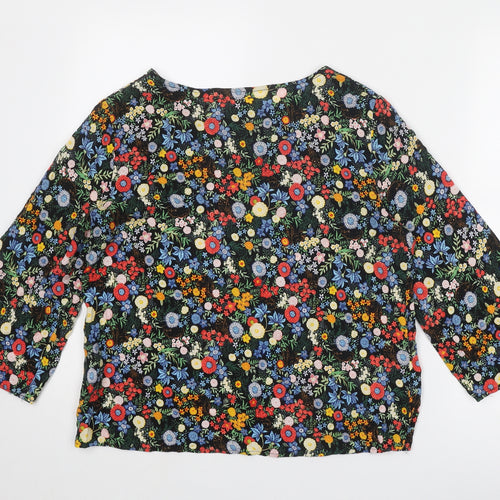 Hush Womens Multicoloured Floral Viscose Basic Blouse Size 10 Round Neck