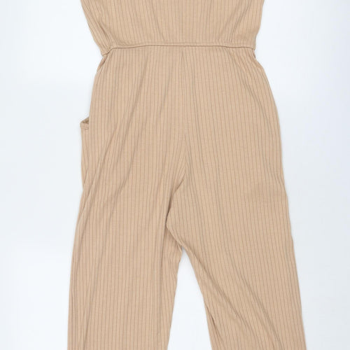 Missguided Womens Beige Polyester Jumpsuit One-Piece Size 10 Pullover