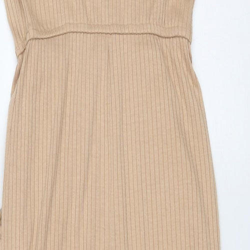 Missguided Womens Beige Polyester Jumpsuit One-Piece Size 10 Pullover