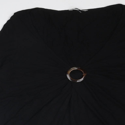 Marks and Spencer Womens Black Viscose Basic Blouse Size 22 V-Neck