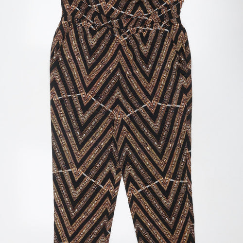 ASTR Womens Multicoloured Geometric Polyester Jumpsuit One-Piece Size S Pullover