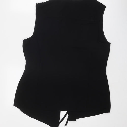 Red Herring Womens Black Polyester Basic Tank Size 16 Round Neck