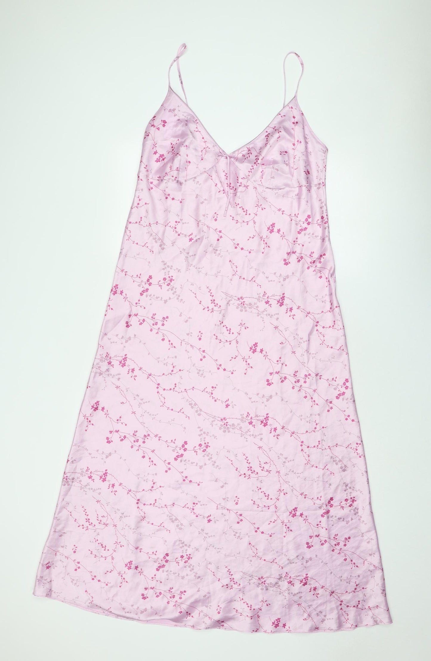 Marks and Spencer Womens Pink Floral Polyester Babydoll Dress Size 16 Pullover