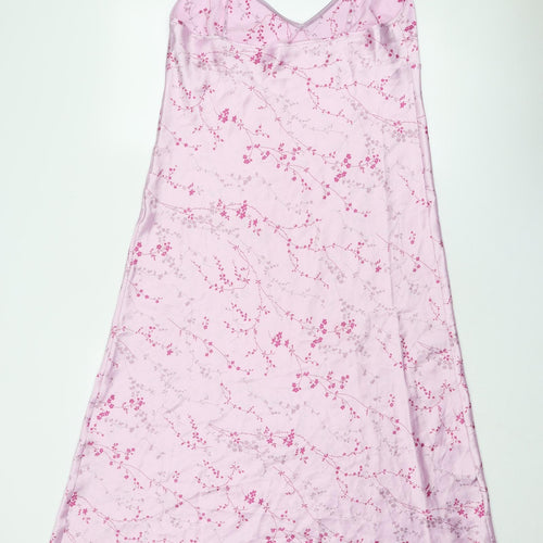 Marks and Spencer Womens Pink Floral Polyester Babydoll Dress Size 16 Pullover