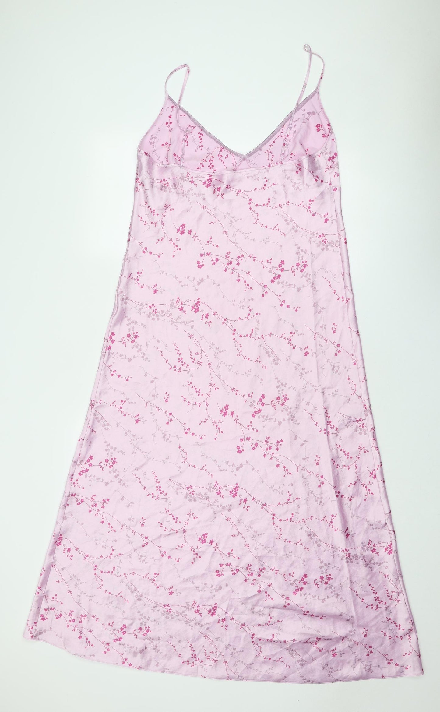 Marks and Spencer Womens Pink Floral Polyester Babydoll Dress Size 16 Pullover