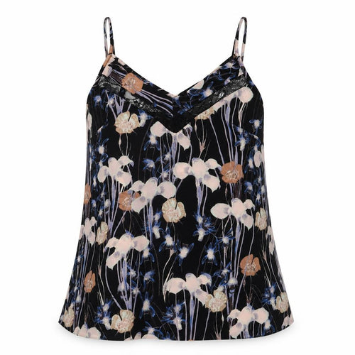 Miss Selfridge Womens Black Geometric Polyester Camisole Tank Size 6 V-Neck