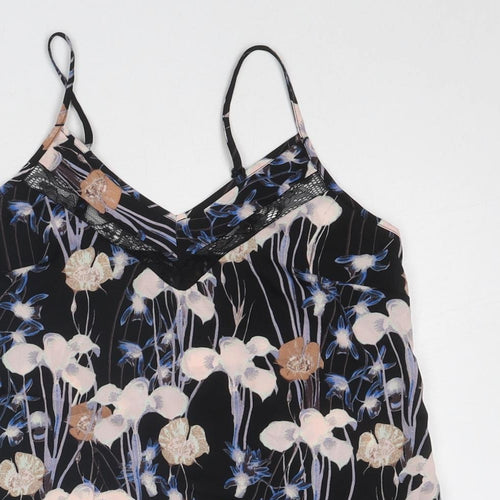 Miss Selfridge Womens Black Geometric Polyester Camisole Tank Size 6 V-Neck