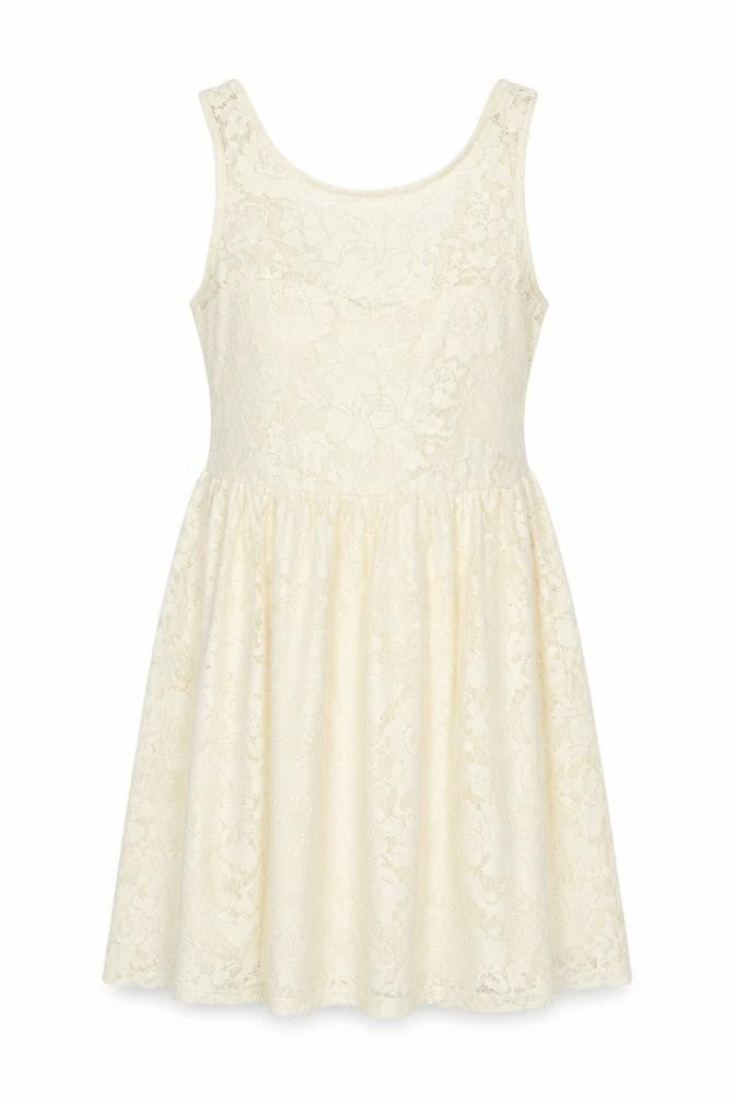 Front view of New Look women’s ivory polyester a-line, size UK 12, round neck pullover