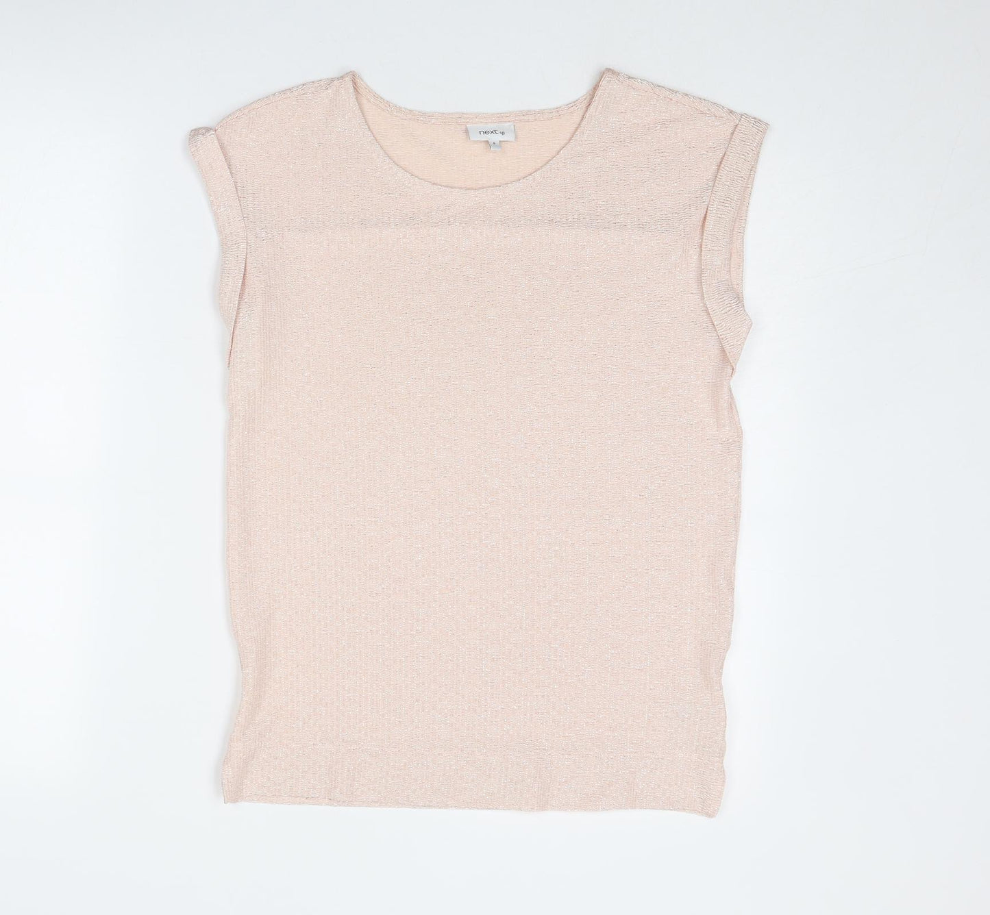 NEXT Womens Pink Polyester Basic Blouse Size 6 Round Neck