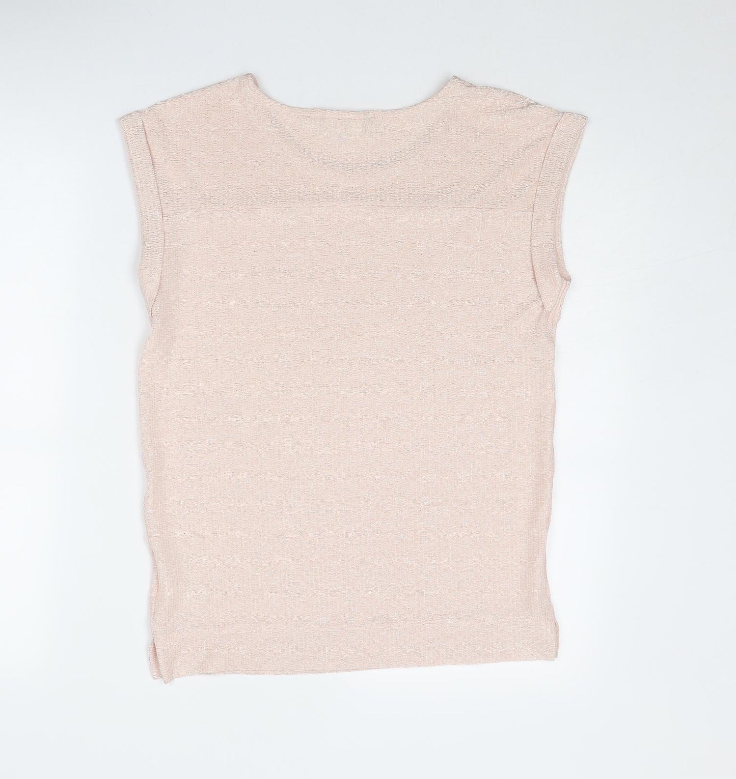 NEXT Womens Pink Polyester Basic Blouse Size 6 Round Neck