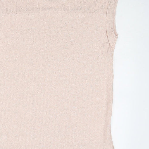NEXT Womens Pink Polyester Basic Blouse Size 6 Round Neck