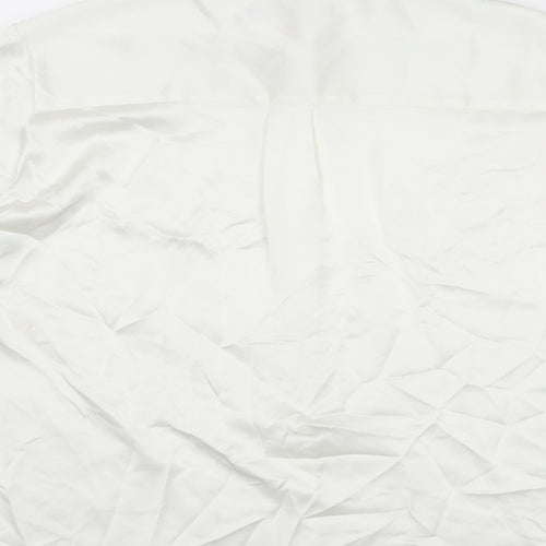 Marks and Spencer Womens Ivory Polyester Basic Button-Up Size 12 Collared