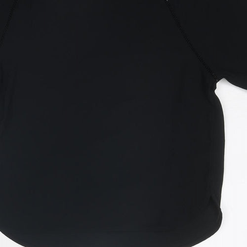 Marks and Spencer Womens Black Polyester Basic Blouse Size 8 Round Neck