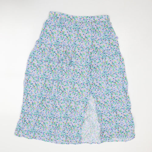 Marks and Spencer Womens Multicoloured Floral Viscose A-Line Skirt Size 14