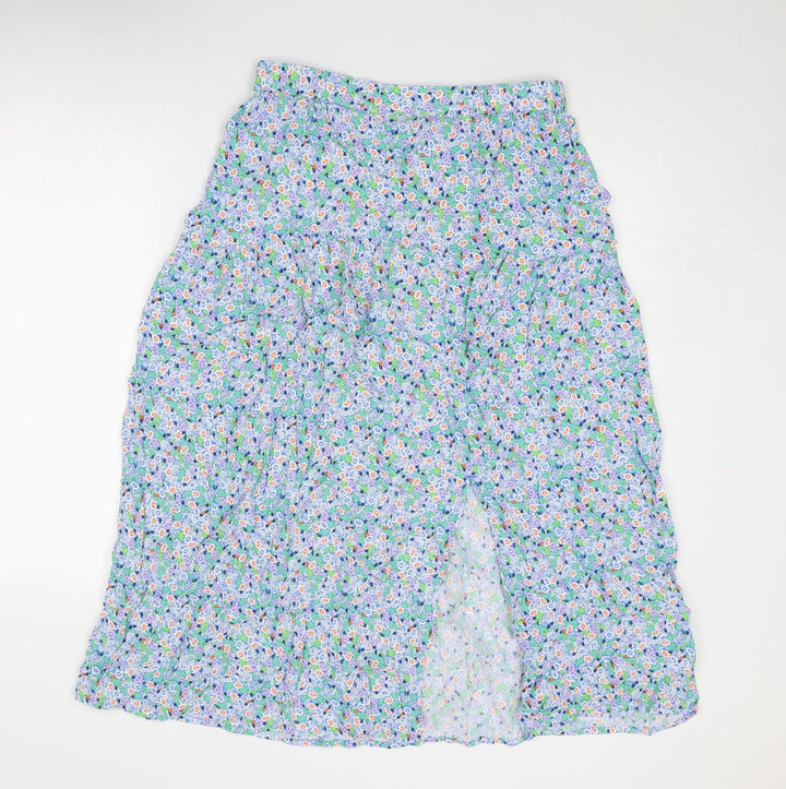 Marks and Spencer Womens Multicoloured Floral Viscose A-Line Skirt Size 14
