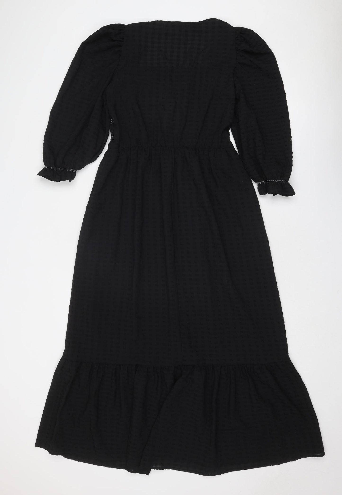 Marks and Spencer Womens Black Polyester A-Line Size 12 Round Neck Pullover