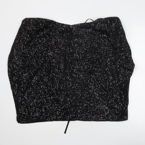 Marks and Spencer Womens Black Polyester Cropped Tank Size 18 Off the Shoulder