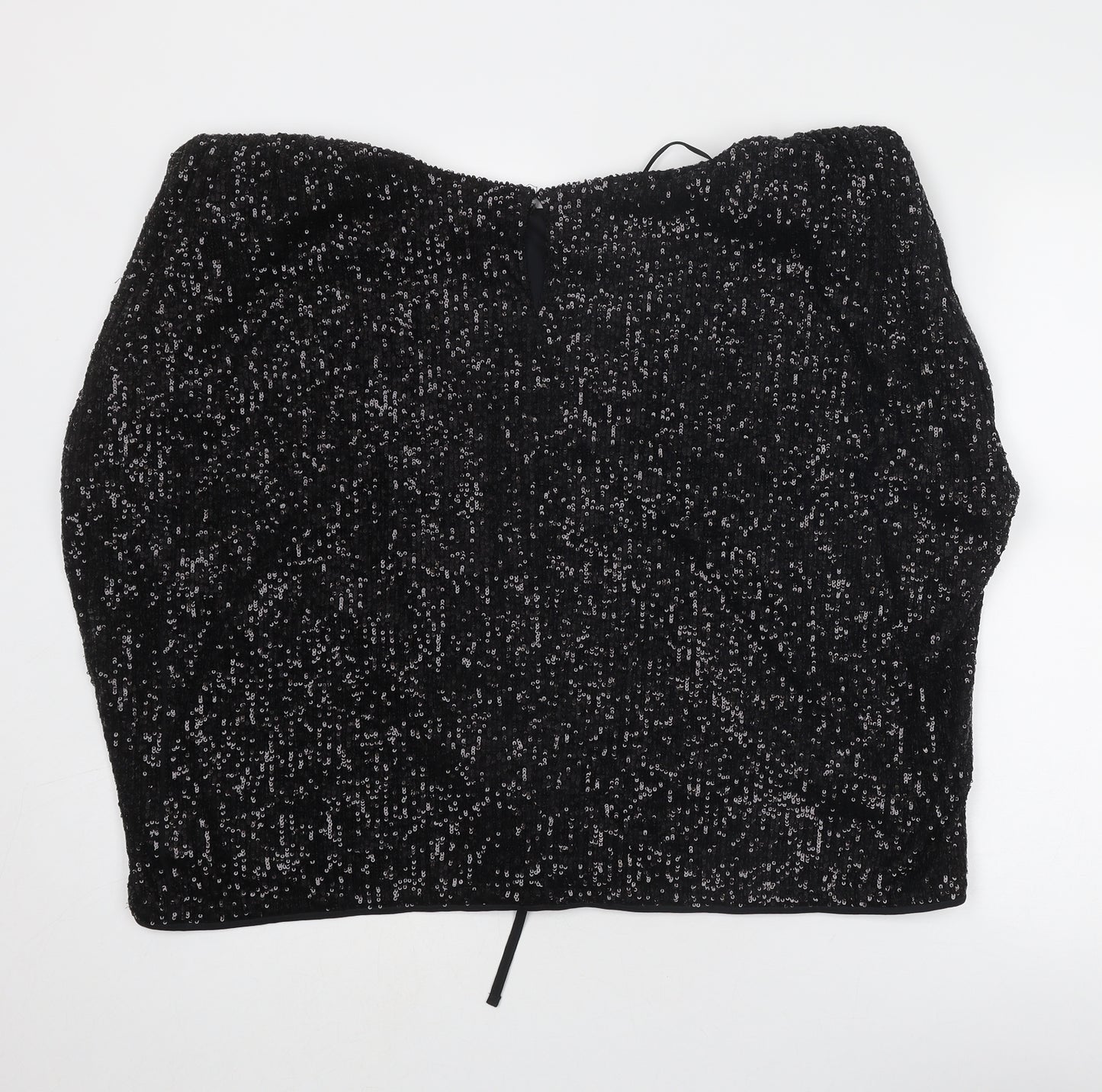 Marks and Spencer Womens Black Polyester Cropped Tank Size 18 Off the Shoulder