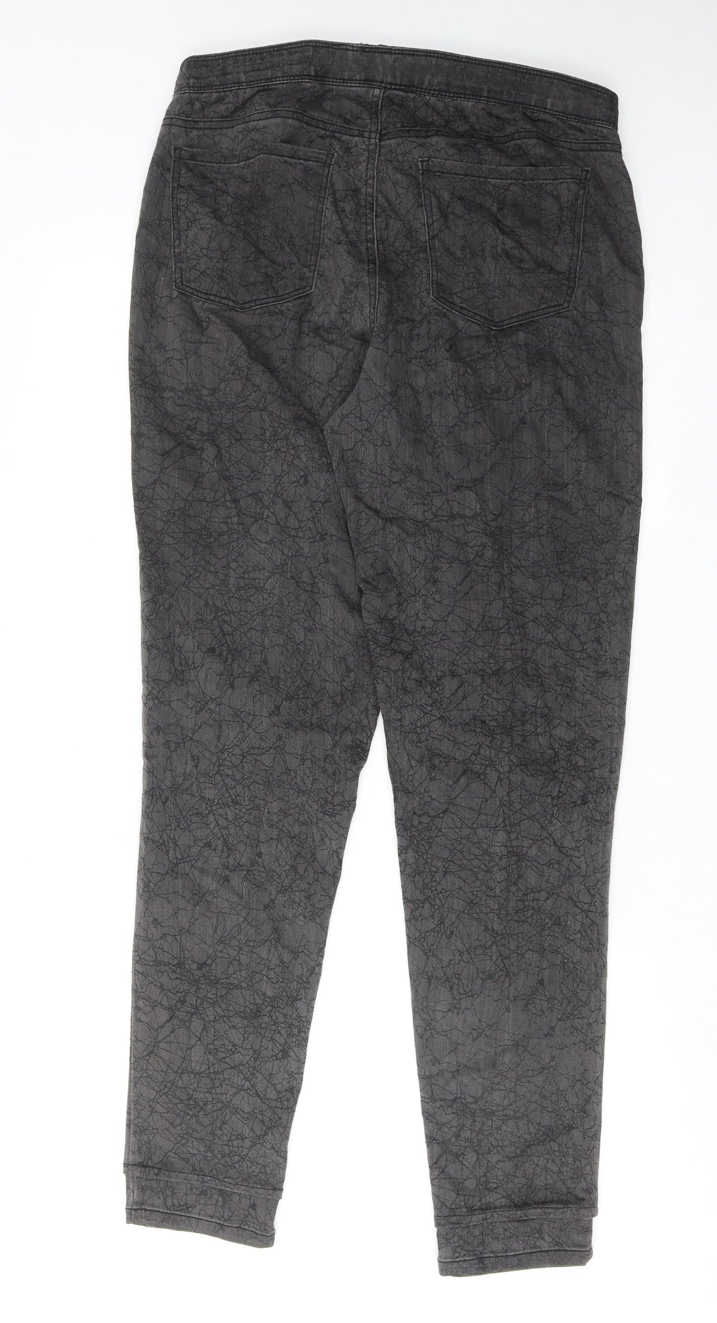 FDJ Womens Grey Geometric Cotton Jegging Jeans Size 14 Regular