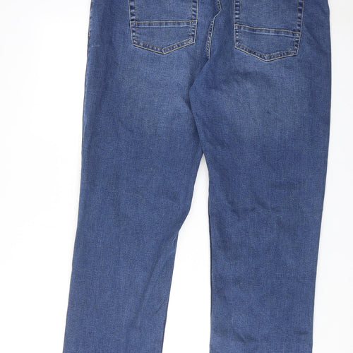 Jacamo Mens Blue Cotton Straight Jeans Size 42 in Regular Zip