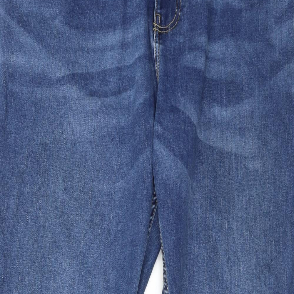 Jacamo Mens Blue Cotton Straight Jeans Size 42 in Regular Zip