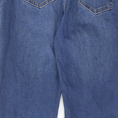Jacamo Mens Blue Cotton Straight Jeans Size 42 in Regular Zip