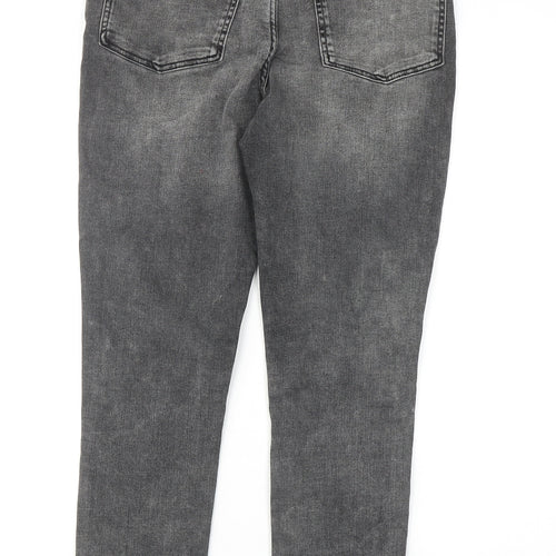 Marks and Spencer Womens Grey Cotton Skinny Jeans Size 10 Regular Zip