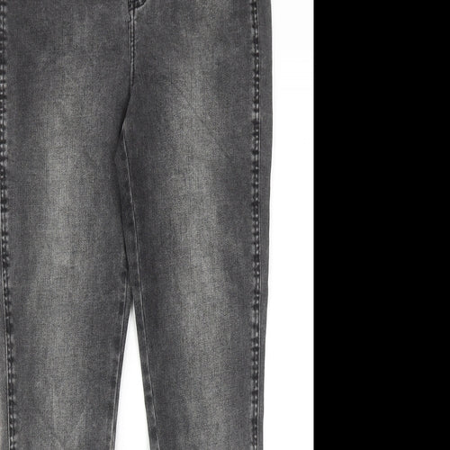 Marks and Spencer Womens Grey Cotton Skinny Jeans Size 10 Regular Zip