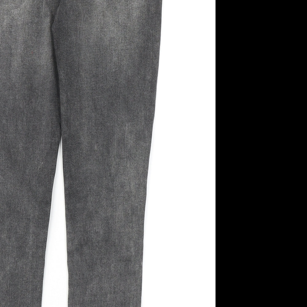 Marks and Spencer Womens Grey Cotton Skinny Jeans Size 10 Regular Zip