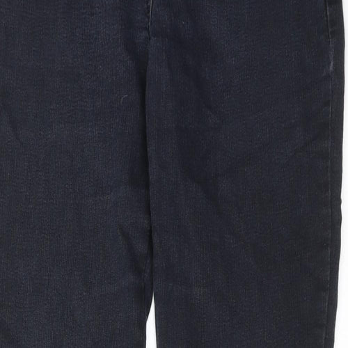 M&Co Womens Blue Cotton Straight Jeans Size 10 Regular Zip