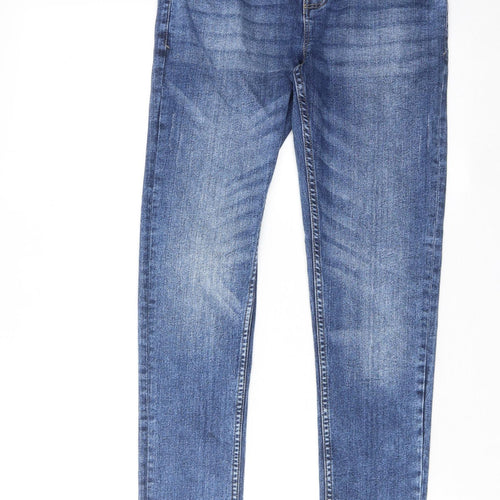 NEXT Boys Blue Cotton Skinny Jeans Size 12 Years Regular Zip