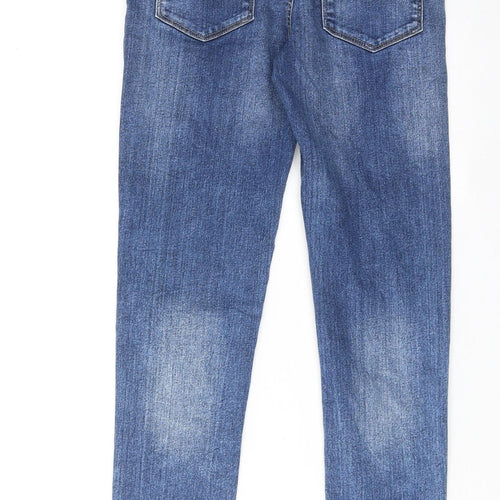 NEXT Boys Blue Cotton Skinny Jeans Size 12 Years Regular Zip