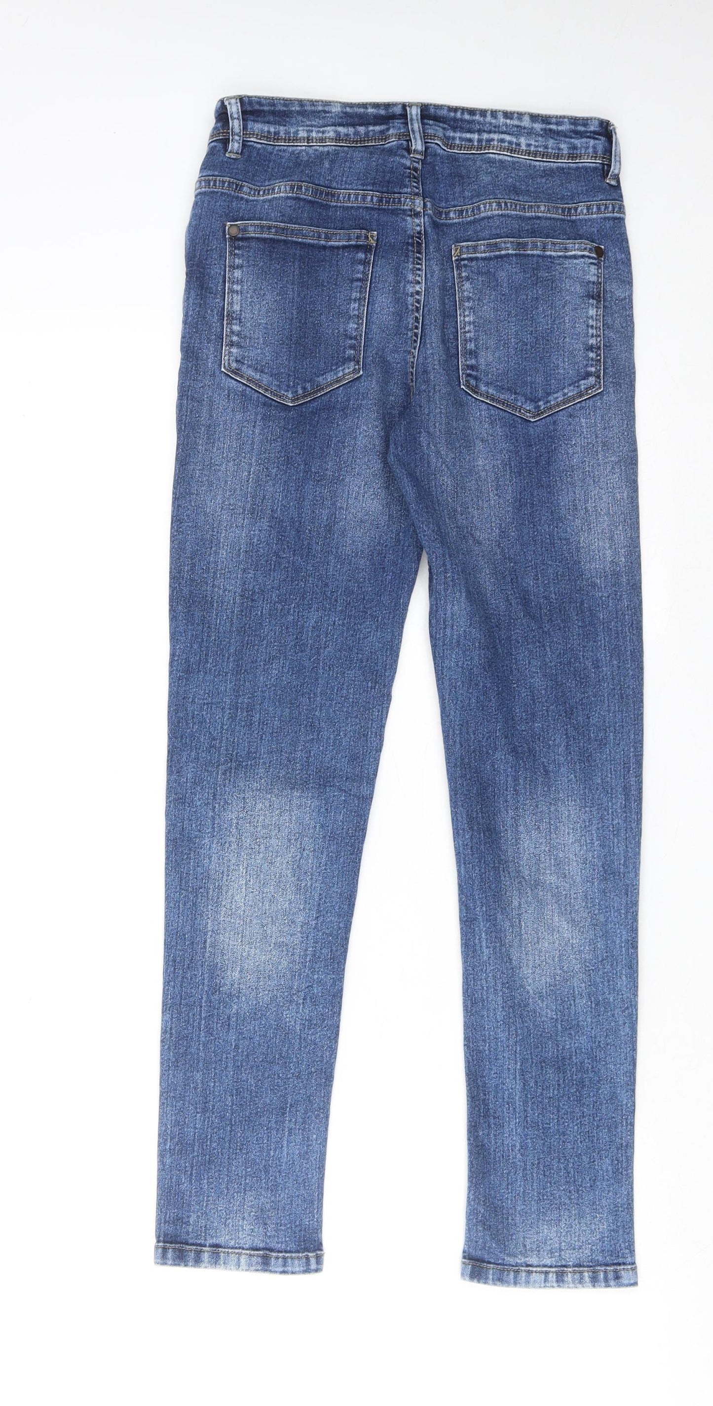 NEXT Boys Blue Cotton Skinny Jeans Size 12 Years Regular Zip