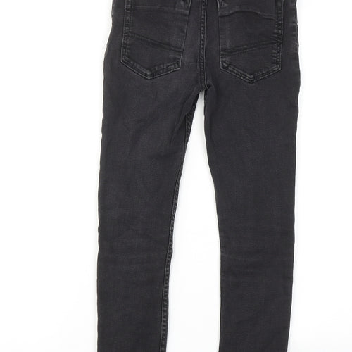 River Island Boys Black Cotton Skinny Jeans Size 10 Years Regular Zip