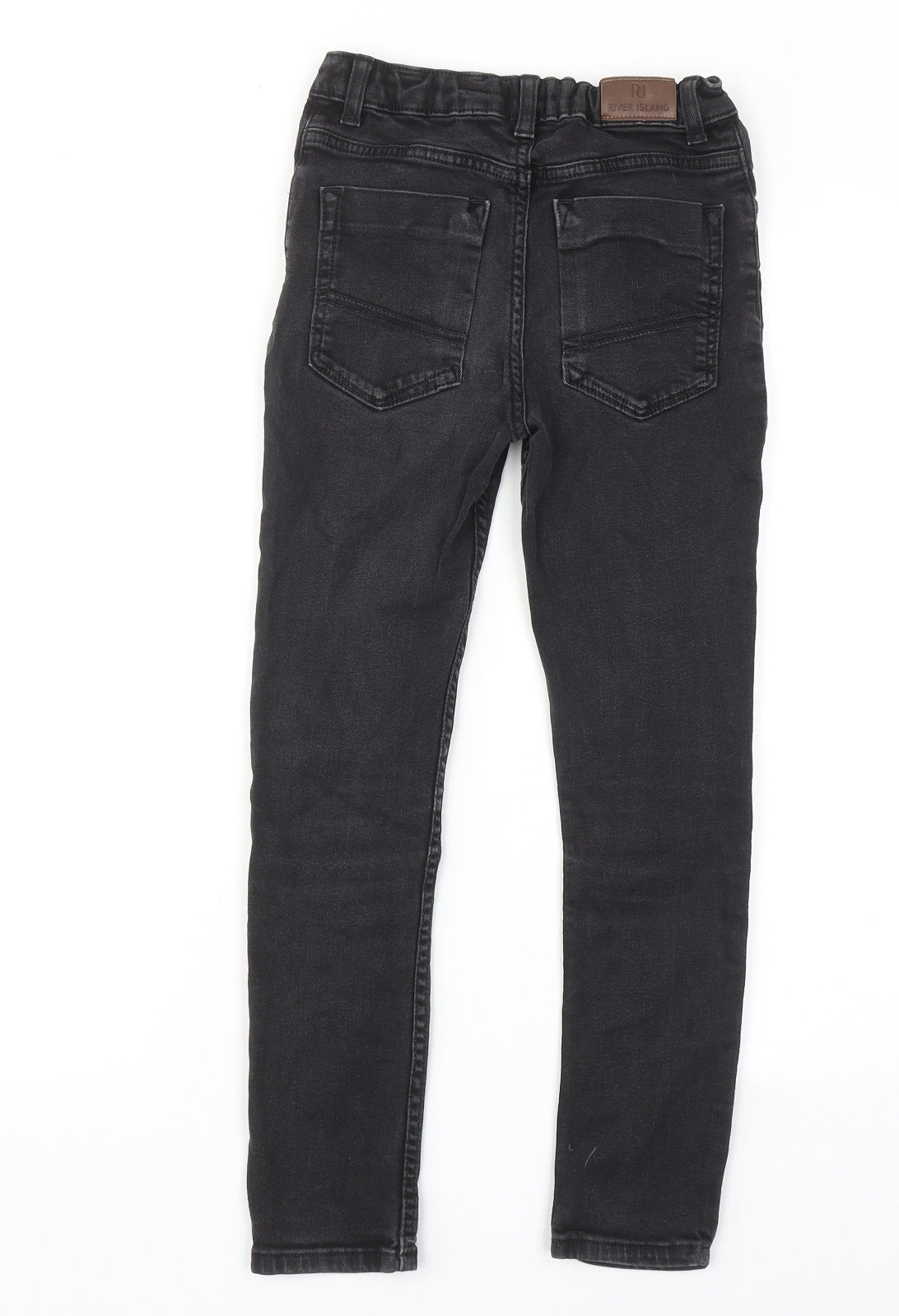 River Island Boys Black Cotton Skinny Jeans Size 10 Years Regular Zip