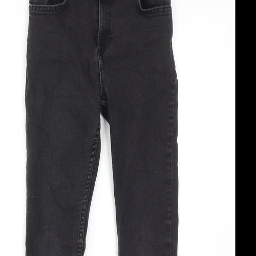 River Island Boys Black Cotton Skinny Jeans Size 10 Years Regular Zip