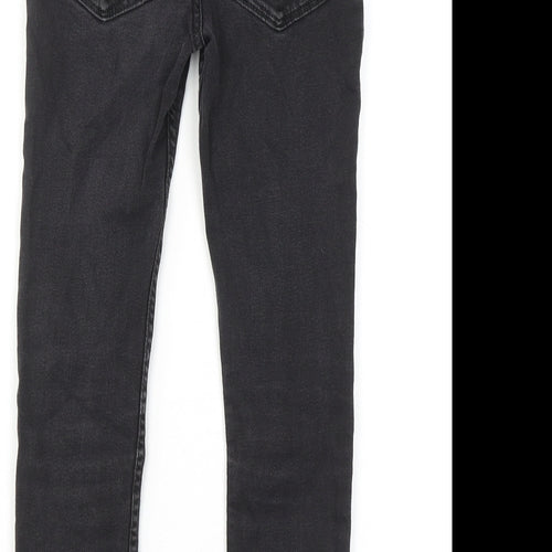 River Island Boys Black Cotton Skinny Jeans Size 10 Years Regular Zip