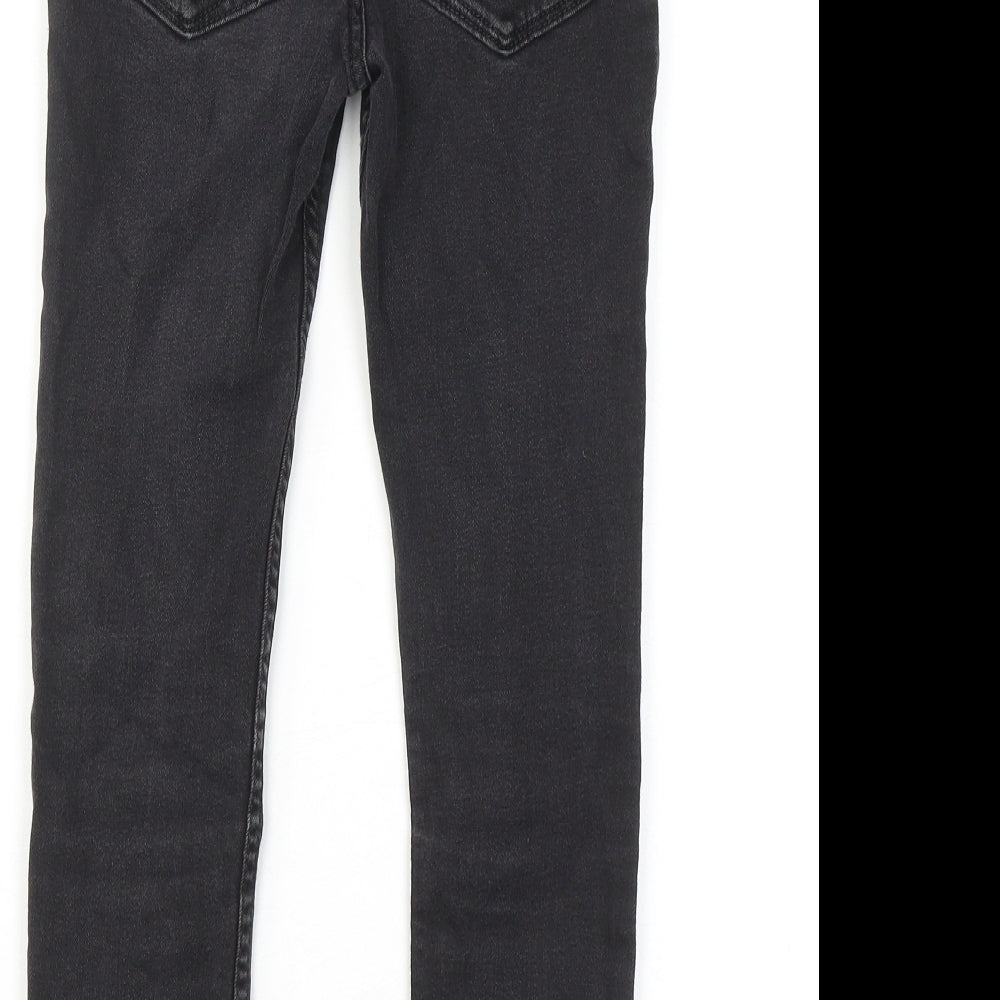 River Island Boys Black Cotton Skinny Jeans Size 10 Years Regular Zip