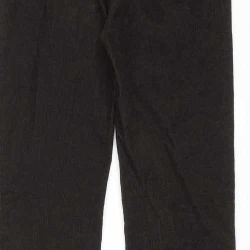 Marks and Spencer Womens Brown Cotton Trousers Size 8 Regular Zip