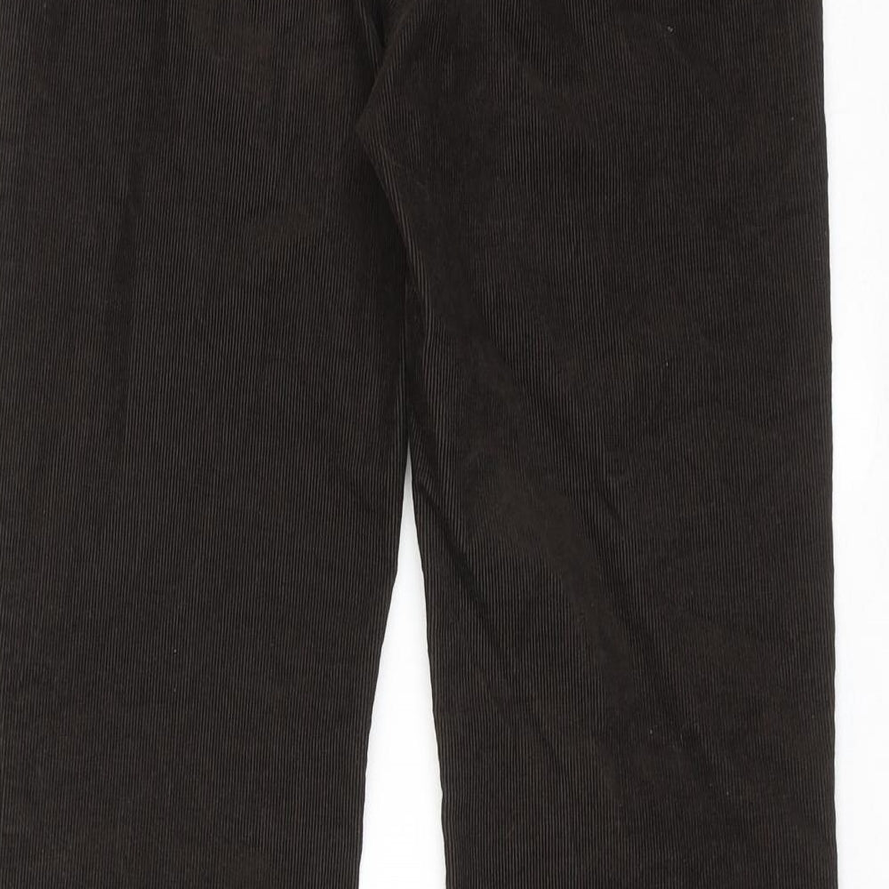 Marks and Spencer Womens Brown Cotton Trousers Size 8 Regular Zip