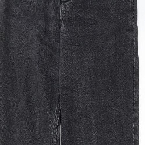 Monki Womens Grey Cotton Straight Jeans Size 26 in Regular Zip