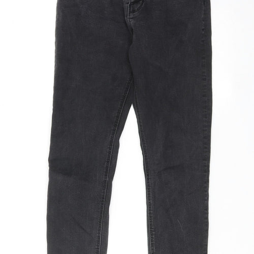 Zara Womens Black Cotton Skinny Jeans Size 26 in Regular Button
