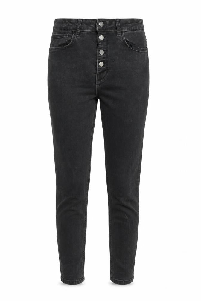 Zara Womens Black Cotton Skinny Jeans Size 26 in Regular Button