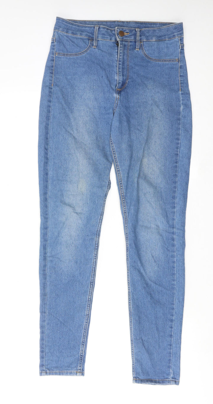 H&M Womens Blue Cotton Skinny Jeans Size 28 in Regular Zip