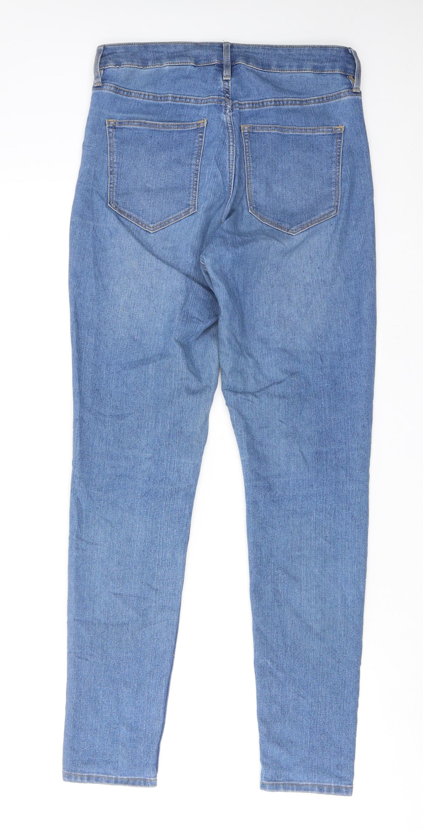 H&M Womens Blue Cotton Skinny Jeans Size 28 in Regular Zip