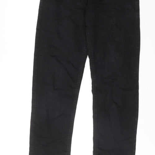 LTS Womens Black Cotton Straight Jeans Size 10 Regular Zip